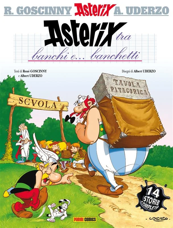 Copertina di Asterix tra banchi e... banchetti — Volume 32